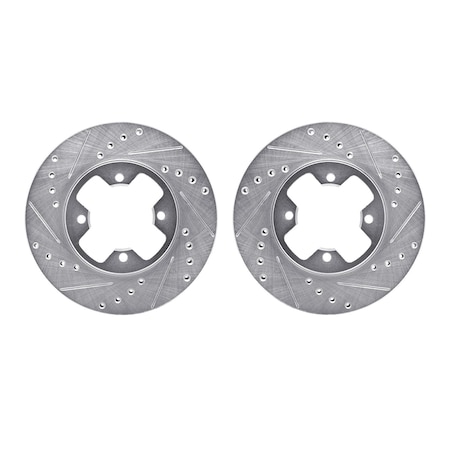 Dynamic Friction Co Rotors-Drilled and Slotted-SilverZinc Coated, 7002-67028 7002-67028